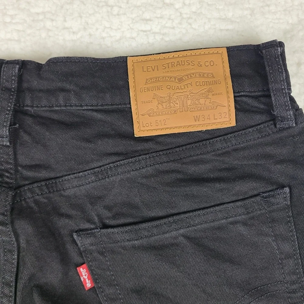 Levi's Premium‎ Lot 512 Jeans Mens 34x32 Slim Taper Black Wash